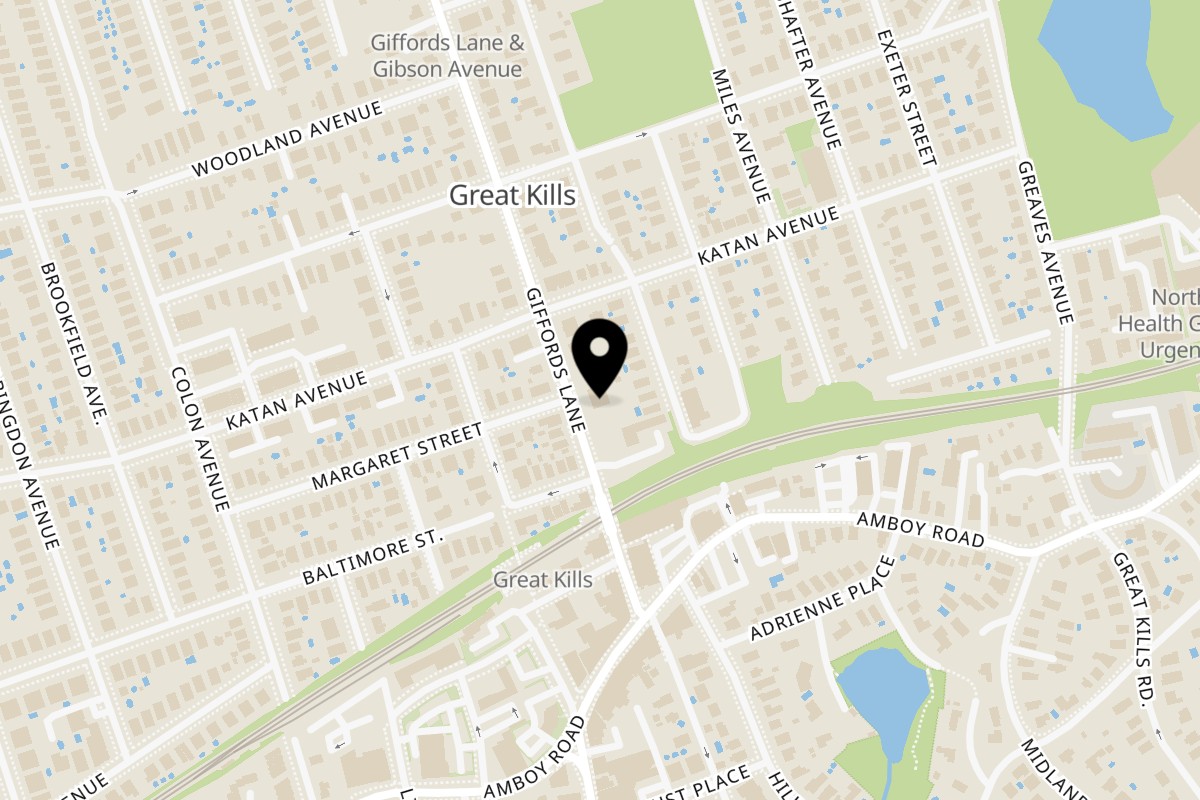 Map showing the location of The Sandwich Shop Staten Island on 61 Giffords Ln in Staten Island
